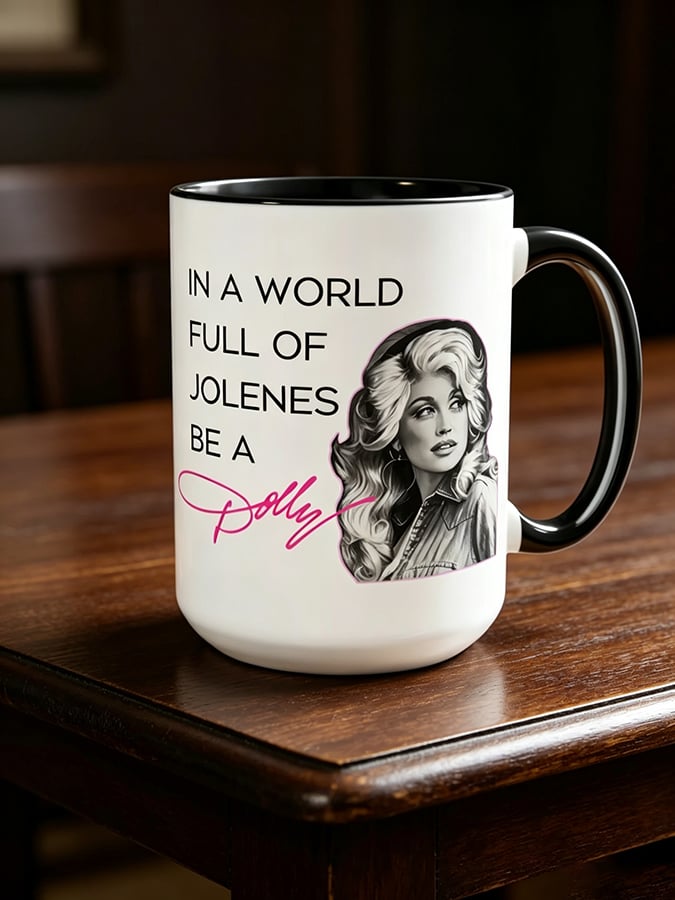 Retro Country Music Legend Tribute In A World Full Of Jolenes Be A Dolly Print Mug