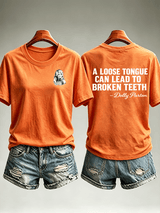 Women's  Vintage Signature Graphic Memorial Print T-Shirt