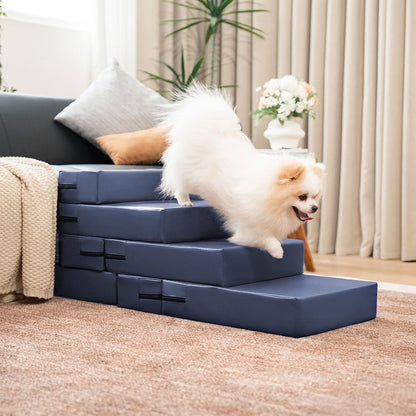 Waterproof Washable PU Leather Modular Multi-Level Pet Stairs