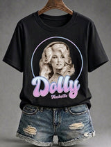 Women's Dolly Parton Tribute Print Short-Sleeve T-Shirt