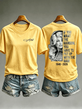 Women's  Vintage Signature Graphic Memorial Print T-Shirt