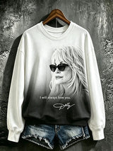 Women's Casual Printed Long-Sleeve Sweatshirt