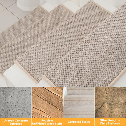 New Zealand Wool Blend Stair Protectors Tape Free Washable Carpet Stair Treads
