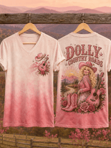 Women's Printed T‐shirt, Tribute to Country Music Legend Dolly Parton