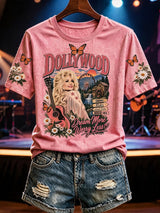 Women'S Country Cowgirl Dolly Commemorative Print T-Shirt